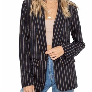 New Lush Navy and gold striped women’s blazer
